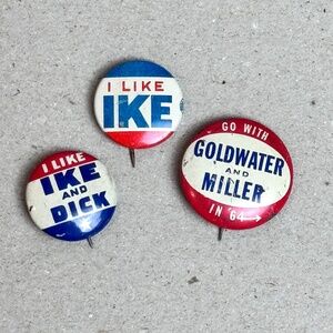 I Like Ike & Other Political Pinback Buttons Vintage